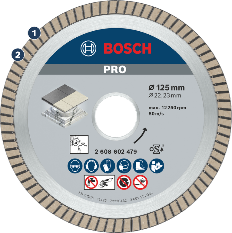 Bosch Pro diamond cutting disc for tiles and stone.