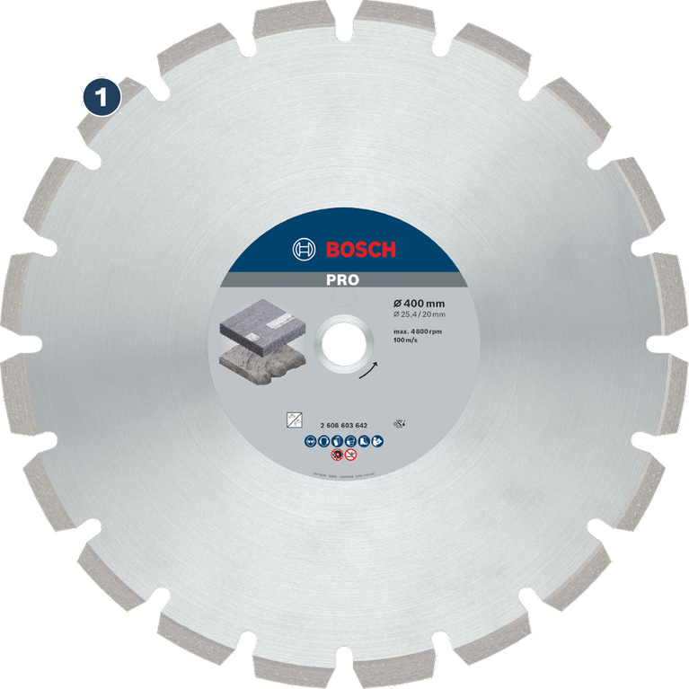 Bosch diamond cutting disc for concrete and stone.