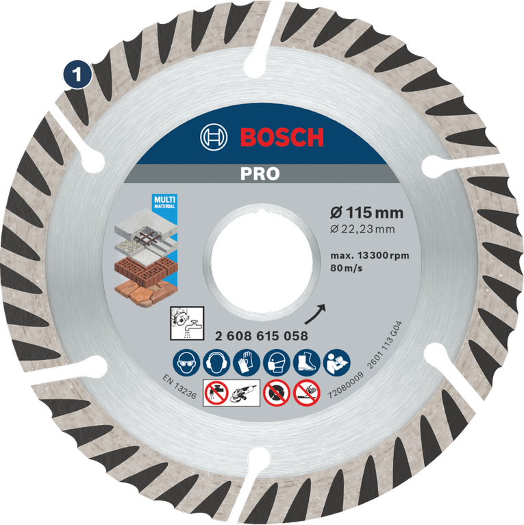 Bosch 115mm multi material diamond cutting disc.