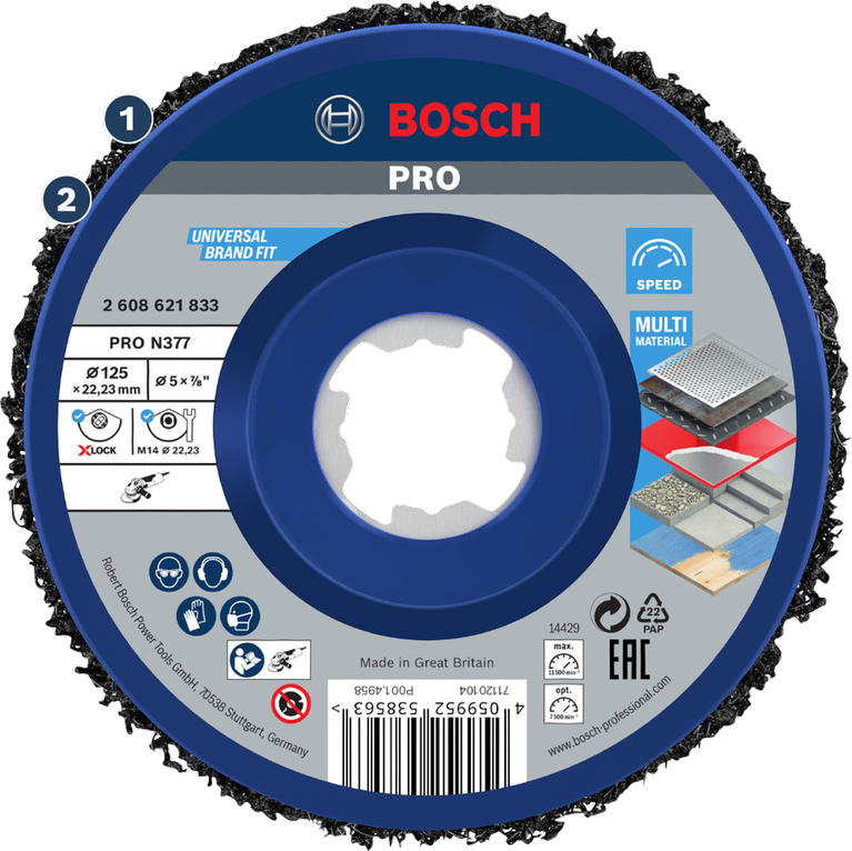 Bosch PRO N377 multi material wire brush disc.