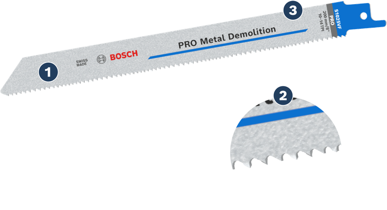 Bosch PRO Metal Demolition S1025VF blade with vario toothing.