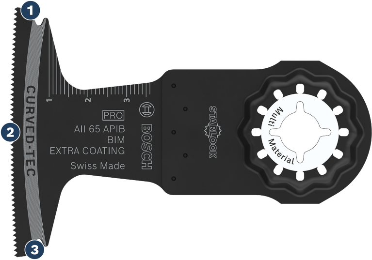 Bosch Starlock AII 65 APIB multi-material saw blade.