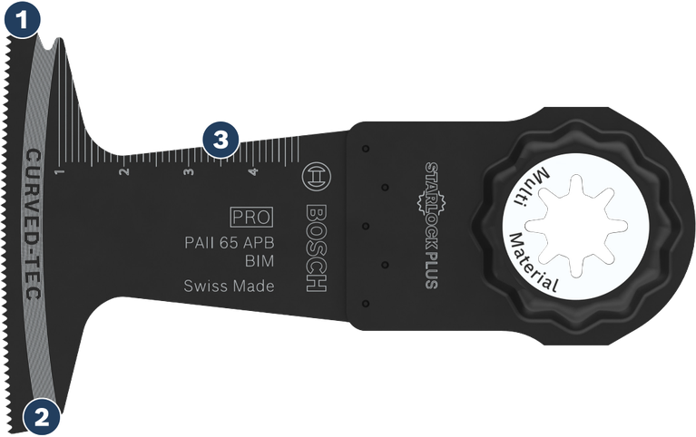 Bosch StarlockPlus PAI 65 APB BIM multi-material saw blade.