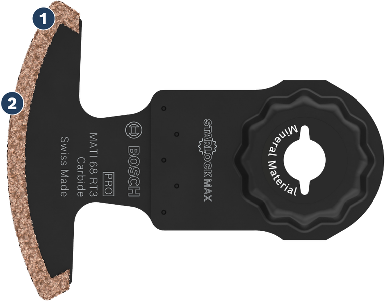 Bosch PRO MATI 68 RT3 carbide multitool blade.