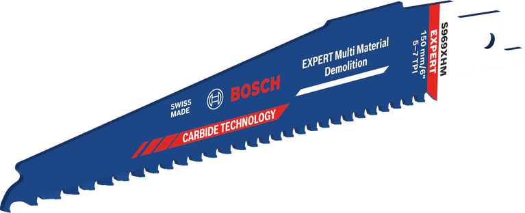 Long Life cutting metal-embedded wood Bosch Expert Multi Material Demolition saw blade, carbide technology
