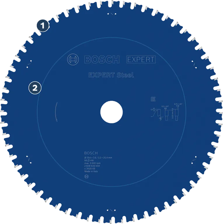 Bosch Expert Steel circular saw blade for cutting metal.