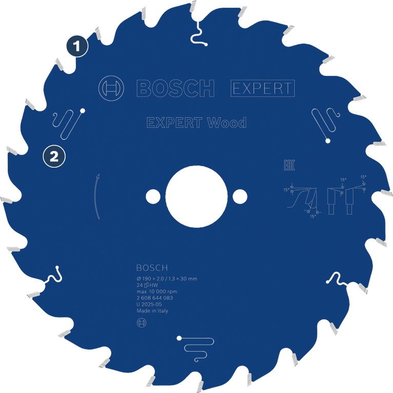 Bosch Expert Wood saw blade for fast wood cutting.