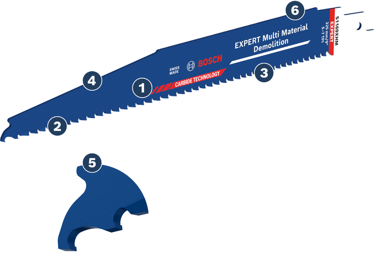 Bosch EXPERT Multi Material Demolition saw blade with carbide technology.