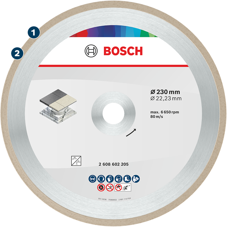 Bosch ceramic cutting disc 230 mm for tiles.