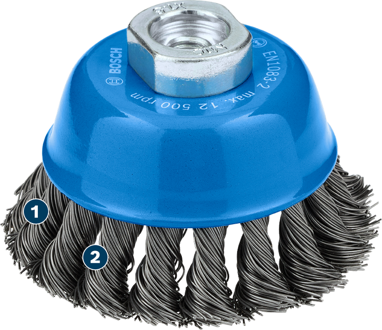 Bosch Metal Heavy Cup Brush 75 mm for angle grinders.