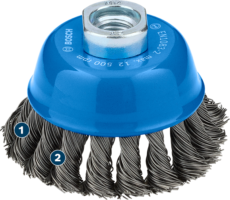 Bosch Metal Heavy Cup Brush 75 mm for angle grinders.
