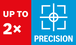Up to 2x precision.